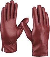 Gants en cuir unisexe homme femme couleur unie en peau de mouton et latex, gants fétichistes à 5 doigts compatibles écran tactile, pour usage quotidien ou soirée, courts ou longs, avec logo personnalisé