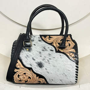 Bolsa de Viaje Deportiva de Cuero Vacuno 100% Genuino, Tallada a Mano con Diseño Floral, Estilo Western, Portátil, Tipo Duffel, para Fin de Semana - Product Image 4