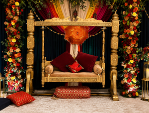 Gujarati Wedding Mehndi Night Swing for Bride Hot Selling Sangeet Night Swing for <b>Stage</b> Stunning Wedding Mehndi Night <b>Stage</b> <b>Prop</b> - Product Image 2