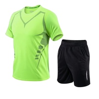 Chemises + Shorts hommes survêtement Gym Fitness sport costume vêtements course Jogging vêtements de Sport exercice vêtements de Sport pour hommes