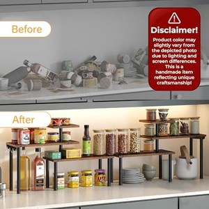 Pine Wood Whitewash 3-Tier <b>Rustic</b> Spice <b>Shelf</b> Farmhouse Kitchen Organizer Wholesale - Product Image 2