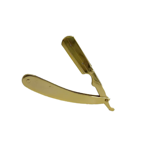 Rasoir de Barbier Professionnel en Acier Inoxydable de Haute Qualité, Couleur Or Pur 5.5, Pliant Manuel, pour Rasage de Cheveux, Sécurité Professionnelle - Product Image 4