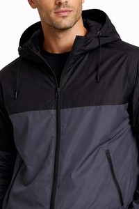 Conjunto Deportivo Unisex con Capucha, Color Negro, Ecológico, Ligero, con Cierre Completo, Diseño Color Block, para Otoño, Corte Regular, Color Sólido - Product Image 3