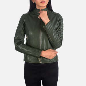 Chaqueta de Cuero para Mujer, Diseño Nuevo, Color Sólido, Estilo Urbano, Chaqueta de Cuero de Oveja para Motocicleta - Product Image 6
