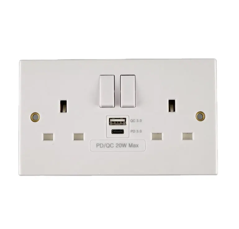 Socket Usb WK USB Type C And Type A Double Switched Socket PD3.0 20W
