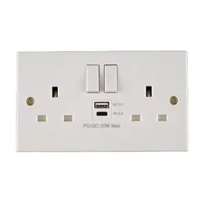 Usb Switch Socket WK USB Type C And Type A Double Switched Socket PD3.0 20W