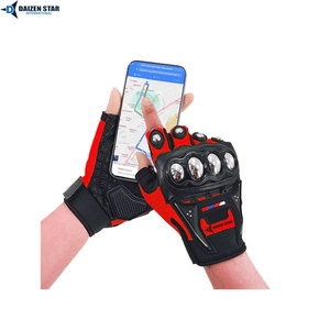ถุงมือ Daizen Star Tactical แบบครึ่งนิ้ว สีแดงดำ ทำจาก PU ทนทาน ยาวถึงข้อมือ สำหรับเล่นกีฬา - Product Image 3