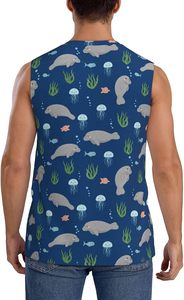 Custom Men's Performance <b>Workout</b> <b>Tank</b> <b>Top</b> Moisture Wicking Lightweight Breathable Sleeveless Gym Fitness Running Training Sports - Product Image 2