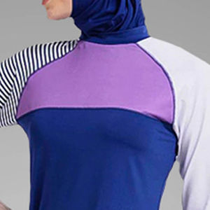 Maillot de bain islamique Burkini 2 pièces confortable, respirant, durable et modeste, couleur unie cristalline - Product Image 6