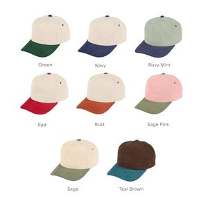 หมวกแก๊ปทรงทรัคเกอร์ผ้าแคนวาส/คอร์ดูรอยสีเบจทูโทนสำหรับทุกเพศ - Product Image 5