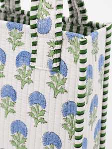 Sac fourre-tout en coton matelassé Veer Handicrafts, motif rayé, fermeture à glissière, style tendance toutes saisons, pour le shopping et les voyages - Product Image 2