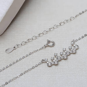 Cadena de Plata S925 con Soporte para Múltiples Perlas, Accesorios de Joyería DIY, Collar de Perlas de 4-4.5 mm para Mujer, Colgante de Cristal - Product Image 4