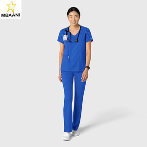 ชุดสครับสำหรับผู้หญิง โพลีเอสเตอร์ 49% โพลีเอสเตอร์รีไซเคิล 48% สแปนเด็กซ์ 3% ซักเครื่องได้ ดีไซน์คอวีสวยเก๋ ทนทานและยืดหยุ่น - Product Image 3