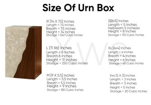 Urna de lujo de resina perlada y madera de nogal, hecha a mano, moderna, para guardar cenizas humanas, tamaño mediano, 9x5.5 pulgadas. - Product Image 3