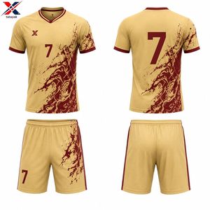 TataPak Men Soccer Jersey Set V-Neck Sublimated Lightweight Polyester Football Uniform Moisture Wicking Short Sleeve Adult Size - Product Image 3