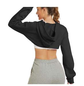 Apparelzest Sudadera Corta Personalizada para Mujer, Informal, de Manga Larga, Transpirable, de Poliéster/Algodón - Product Image 4