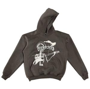 Ensemble de survêtements et sweats à capuche personnalisés pour hommes, coupe ample, sans cordon, épaules tombantes, style oversize - Product Image 3