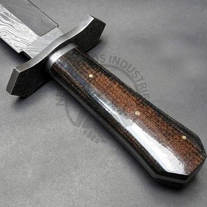 Cuchillo Dogger de Acero de Damasco Hecho a Mano, Nuevo, con Mango de Micarta y Funda, Cuchillo de Caza para Exteriores de Hoja Fija Afilada de la Mejor Calidad - Product Image 6