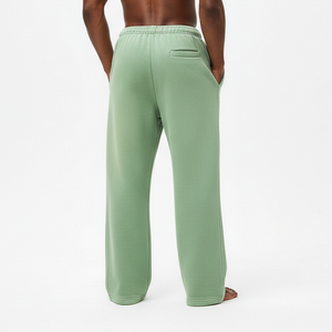 Nouvelle collection Hiver 2026 – Ensemble de survêtements amples et décontractés pour homme, coupe ample, jambe large, effet délavé soleil, molleton vintage, vert lime - Product Image 2