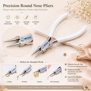 Pince à bec rond professionnel en acier inoxydable pour la fabrication de bijoux, outil de bouclage de fil et de perlage, fabricant OEM ODM - Product Image 2