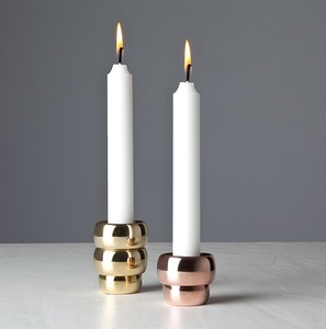 Marble And Brass Taper Candle Holders Luxury Table Centerpiece Modern Decor Refined Interior Elegance - Product Image 1