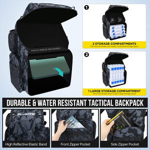 45L Waterproof Fishing Backpack Two Layer Polyester Rod Holder <b>Cooler</b> Bag Outdoor Camping Hiking <b>Pack</b> - Product Image 4