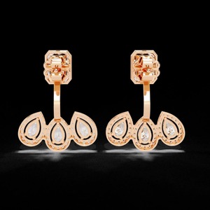 Boucles d'oreilles pendantes en grappe de 140 moissanites, émeraudes et pierres taillées en forme de poire, en argent sterling, cadeau d'anniversaire, pour elle - Product Image 2