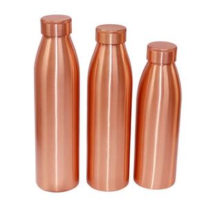 Polish Plain & Hammered Copper <b>Water</b> <b>Bottle</b> Set Gift Sets Adults Drinking Use Eco Friendly <b>Water</b> <b>Bottle</b> For Home Office Uses - Product Image 3