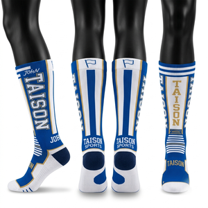 Premium 320 GSM Nylon Spandex Grey Black Panel Flag Football Socks Custom Jacquard Logo <b>Athletic</b> Fit - Product Image 4