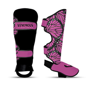 Protections de tibia en cuir Venomous Butterfly Pro, réglables, légères, durables, pour entraînement de MMA et de kickboxing, unisexe - Product Image 4