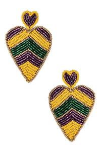Conjunto de pendientes de aro bordados de Mardi Gras, colección de pendientes llamativos con cuentas de semillas, accesorios de cuentas con temática festiva de Mardi Gras - Product Image 2