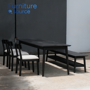 ชุดโต๊ะรับประทานอาหาร6-Seater ทันสมัยเฟอร์นิเจอร์ไม้สีดำพร้อมเก้าอี้จากโรงงานเวียดนาม - Product Image 3
