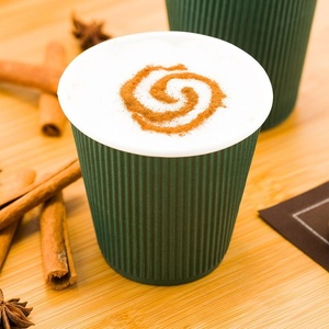 แก้วกาแฟกระดาษสีเขียวขนาด 8 ออนซ์ แบบมีฝาปิด สำหรับเครื่องดื่มร้อน ใช้แล้วทิ้ง เหมาะสำหรับร้านกาแฟ ร้านอาหาร และบริการจัดเลี้ยง - Product Image 1