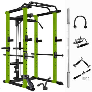 Sistema di palestra per la casa regolabile con capacità di 1000 libbre con gabbia di potenza multifunzionale Pull-up Squat Rack completo per il Fitness Olympic - Product Image 1