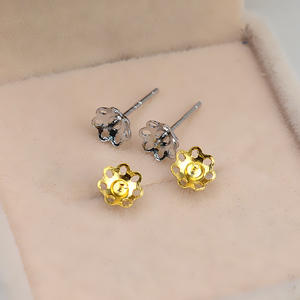 Juego de Pendientes de Plata S925 con Colgante de Flor Minimalista, para Mujer, con Perlas de 8-14 mm, Accesorios para Joyería DIY, Bandeja Vacía 1515 - Product Image 3