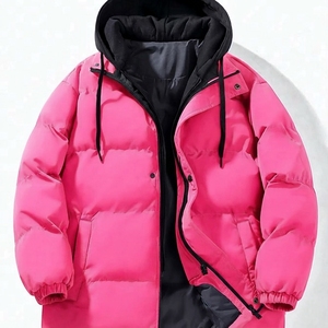 Chaqueta Acolchada con Capucha para Hombre, Abrigo Aislante de Invierno, Ligera, Cálida, Resistente al Viento, Tejido de 300g, Estilo Casual Urbano - Product Image 1