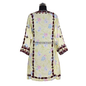 Vestido BDR020 Único de Seda Bordada al Estilo Afgano, Vestido Bohemio Único, Vestido Bohemio Banjara Balochi Hecho a Mano - Product Image 2