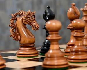 Piezas de Ajedrez de Madera Serie American Adios, Altura del Rey 4.4 Pulgadas, Ébano y Madera de Boj Envejecida, al Mejor Precio - Product Image 1