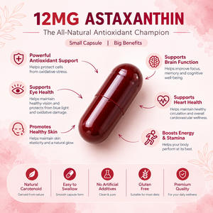 แคปซูลแอสตาแซนธินฉลากส่วนตัว OEM สารสกัดจากสาหร่าย Haematococcus Pluvialis ธรรมชาติ บำรุงสุขภาพดวงตาและผิวหนัง บรรจุภัณฑ์แบบกำหนดเอง - Product Image 4