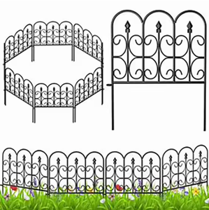 Barrera Decorativa Plegable para Patio, de Metal Negro, con Diseño Floral, para Jardín - Product Image 2