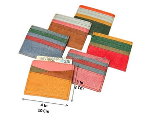 Cartera de cuero reciclado colorida delgada de negocios, tarjeteros de tendencia, regalo de moda de viaje, bolsillo para monedas, estilo personalizado - Product Image 2