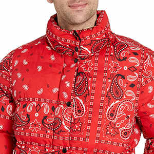 Printing Full Print Stand Collar White Duck <b>Down</b> Thick Warm Couple Coat Winter Jacket - Product Image 4