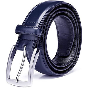 Ceinture décontractée en cuir véritable pour homme avec boucle carrée en cuivre, style vintage, écologique, pour usage quotidien, bureau, événements en plein air - Product Image 1
