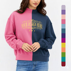 Women's Oversized <b>Burgundy</b> <b>Turtleneck</b> White Floral Pilates Letter Print Women's Printed Embroidery Color Block mock neck - Product Image 4
