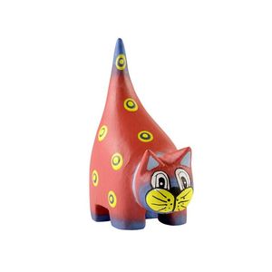 Figura de gato hecha a mano en madera de Albizia roja, pintada a mano, estatua de animal de madera, decoración rústica para el hogar, adorno de jardín, regalo. - Product Image 1