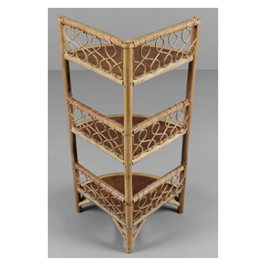Vintage Eco-Friendly Rattan Corner Bookcase Handwoven Bamboo Wicker <b>Shelf</b> <b>Unit</b> <b>Display</b> Cabinet Vietnam Wholesale Furniture - Product Image 4