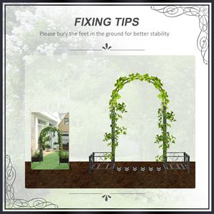 Arche de jardin en acier 6,7 m avec décorations en forme de cœurs pour cérémonies de mariage, fêtes, décoration de jardin et pelouse, inclut des jardinières pour plantes grimpantes - Product Image 3