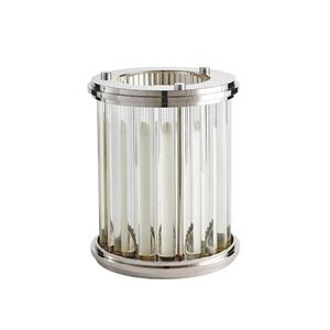 Portavelas Cilíndrico de Metal y Vidrio, Decorativo, para Eventos, Navidad, Fiestas, Decoración de Mesa - Product Image 1