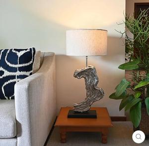 <b>Silver</b> Horse Head Table <b>Lamp</b> with Beige Shade for Home Decoration Durable Design - Product Image 3