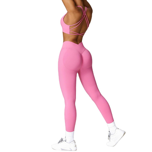 Conjunto de Yoga para Mujer, Alta Calidad, Tallas Grandes, Ecológico, Secado Rápido, Transpirable, Ropa de Yoga sin Costuras, Servicio OEM Personalizado Disponible - Product Image 5